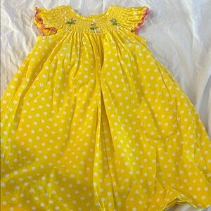 Yellow Polka Dot Kids Casual Dress